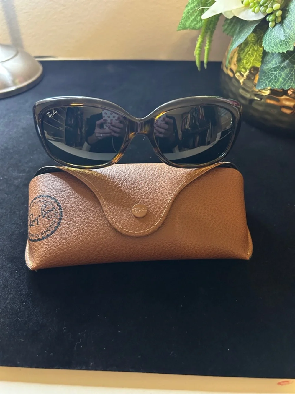 Ray-Ban Jackie Ohh Brown Tortoise Frame Sunglasses with Green Lenses - Picture 2 of 10